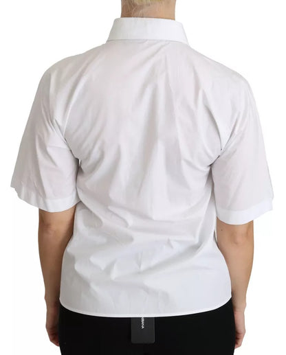 Dolce & Gabbana White Collared Short Sleeve Polo Shirt Top by Dolce & Gabbana