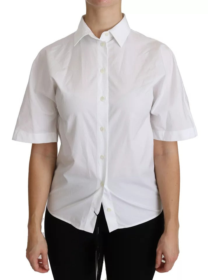Dolce & Gabbana White Collared Short Sleeve Polo Shirt Top by Dolce & Gabbana
