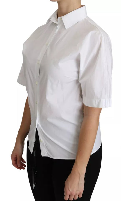 Dolce & Gabbana White Collared Short Sleeve Polo Shirt Top by Dolce & Gabbana