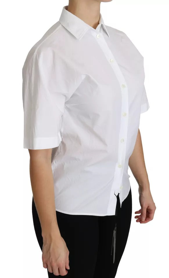 Dolce & Gabbana White Collared Short Sleeve Polo Shirt Top by Dolce & Gabbana