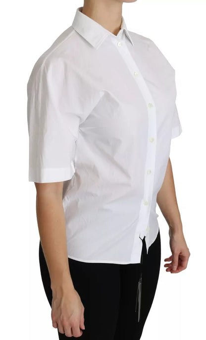 Dolce & Gabbana White Collared Short Sleeve Polo Shirt Top by Dolce & Gabbana