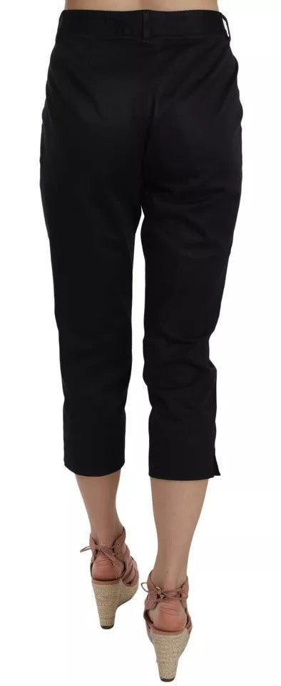 Dolce & Gabbana Black Cotton Cropped Capri Pants by Dolce & Gabbana