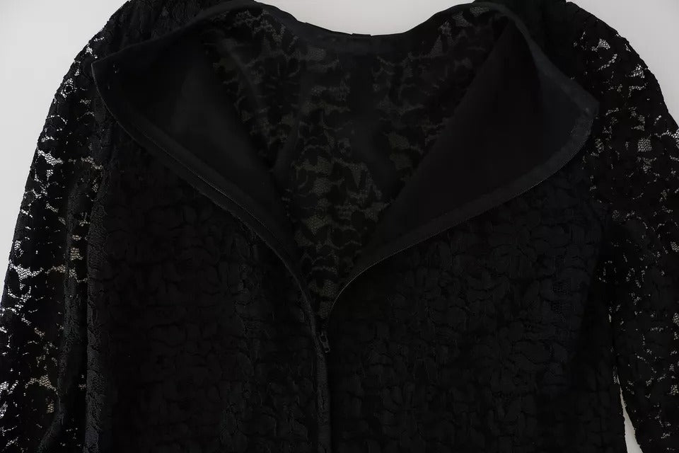 Dolce & Gabbana Black Lace Long Sleeve Blouse Nylon Top by Dolce & Gabbana