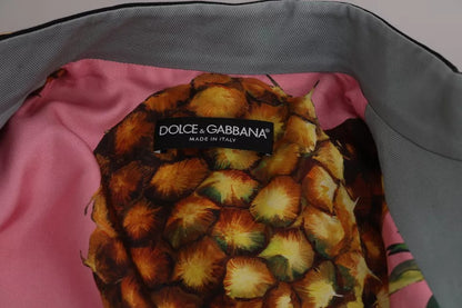 Veste en coton ornée de cristaux et de boutons bleus Dolce &amp; Gabbana