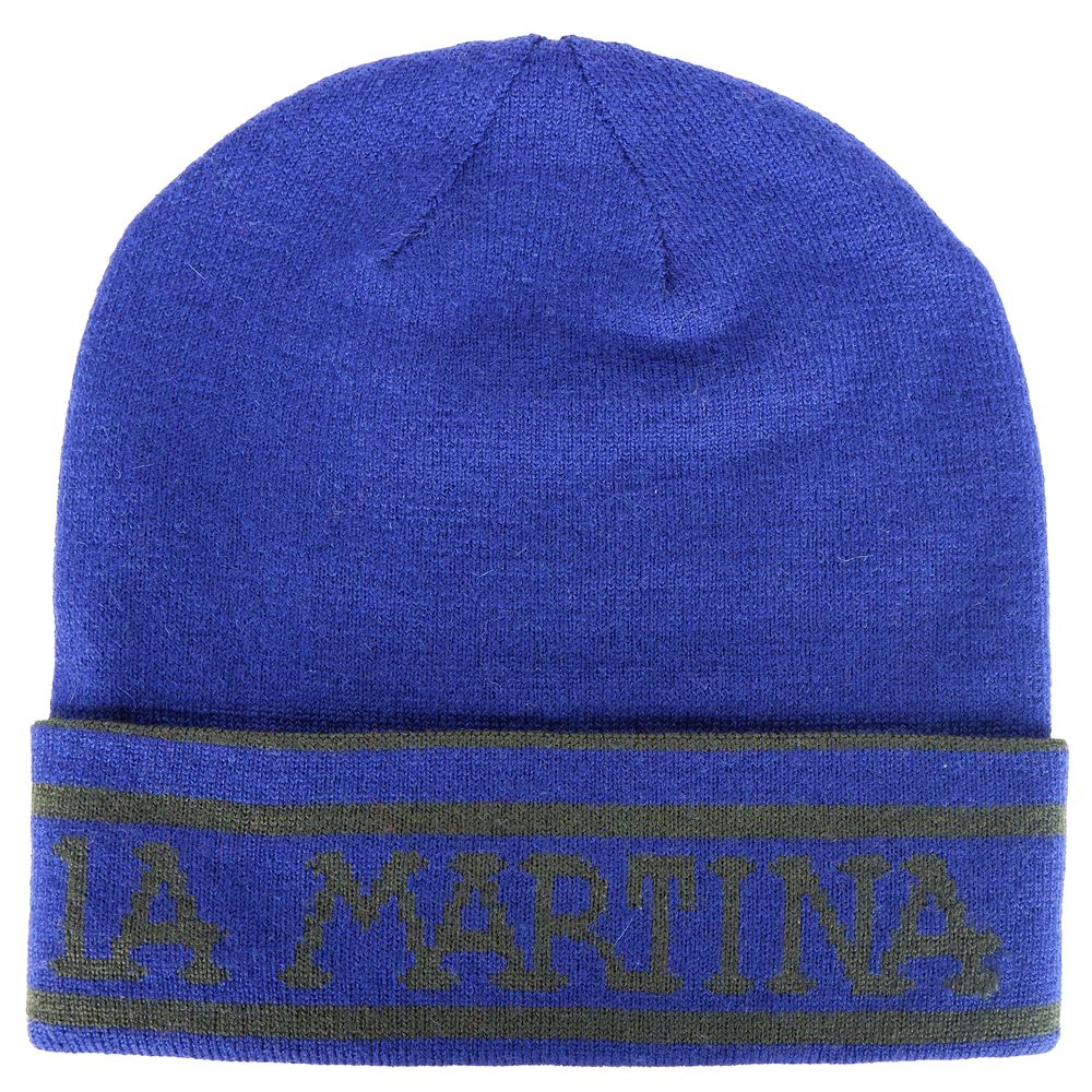Casquette homme en laine bleue La Martina