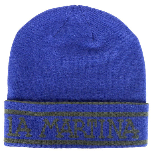 Casquette homme en laine bleue La Martina