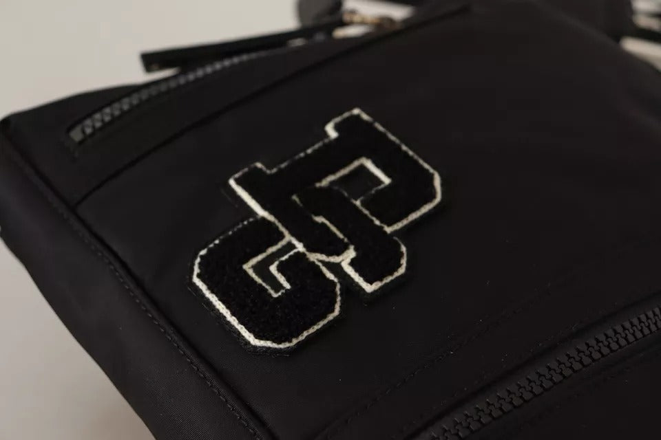 Sac bandoulière Dolce &amp; Gabbana en nylon noir avec logo DG
