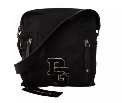 Sac bandoulière Dolce &amp; Gabbana en nylon noir avec logo DG