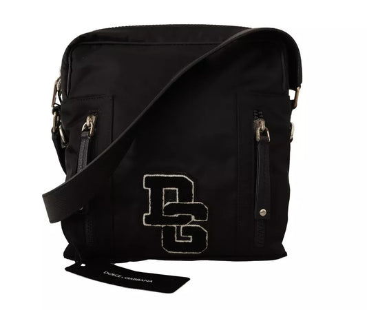 Sac bandoulière Dolce &amp; Gabbana en nylon noir avec logo DG