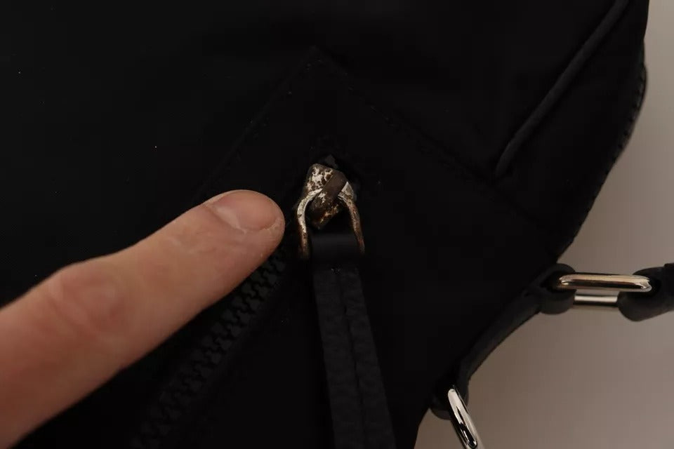 Sac bandoulière Dolce &amp; Gabbana en nylon noir avec logo DG