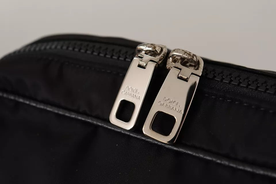 Sac bandoulière Dolce &amp; Gabbana en nylon noir avec logo DG
