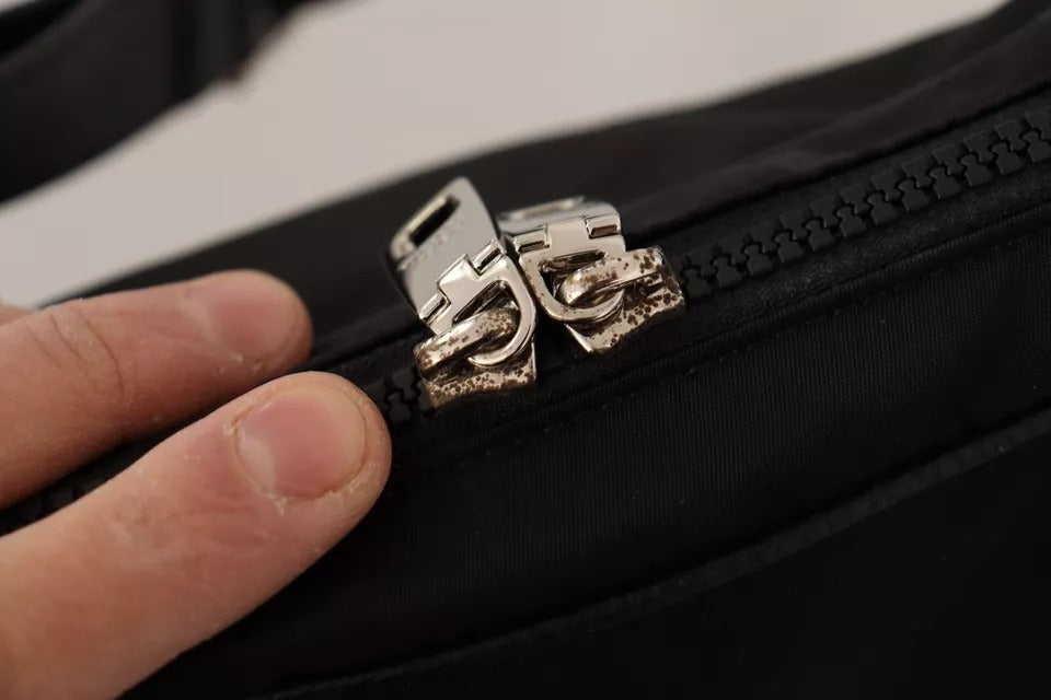 Sac bandoulière Dolce &amp; Gabbana en nylon noir avec logo DG