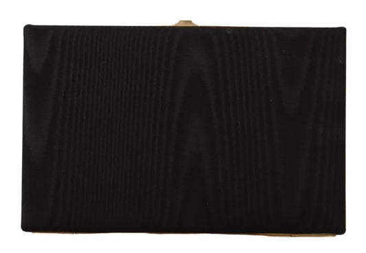 Sac à main de soirée Dolce &amp; Gabbana en soie noire avec cadre doré