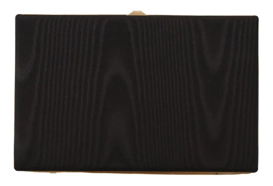 Sac à main de soirée Dolce &amp; Gabbana en soie noire avec cadre doré