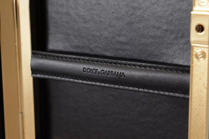 Sac à main de soirée Dolce &amp; Gabbana en soie noire avec cadre doré