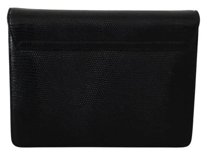 Mini sac à main Dolce &amp; Gabbana en cuir noir et métal doré pour femme, portefeuille Lucia