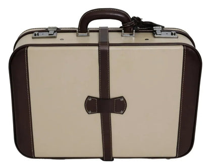 Valise de voyage Dolce &amp; Gabbana en cuir marron et beige pour homme