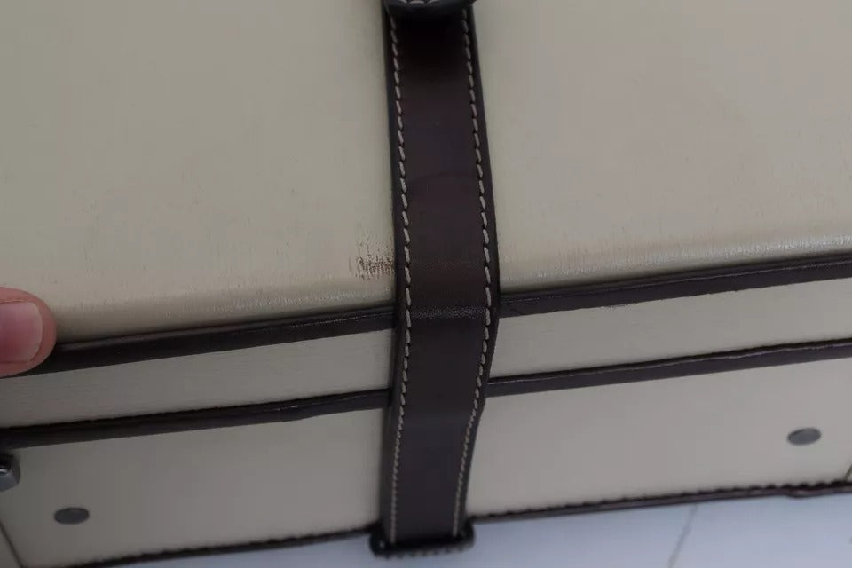 Valise de voyage Dolce &amp; Gabbana en cuir marron et beige pour homme