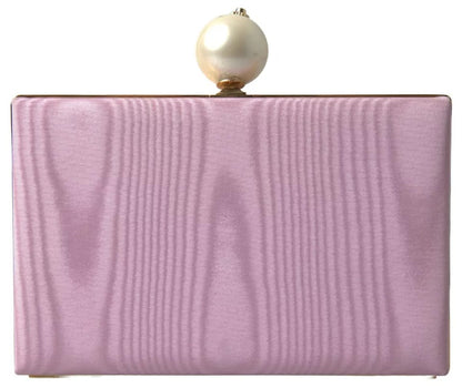 Pochette de soirée Dolce &amp; Gabbana en soie rose avec cadre doré