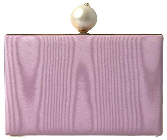 Pochette de soirée Dolce &amp; Gabbana en soie rose avec cadre doré