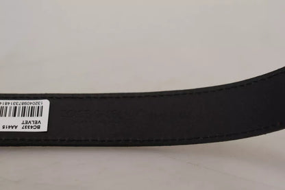 Ceinture Dolce &amp; Gabbana en cuir velours beige avec boucle en métal doré