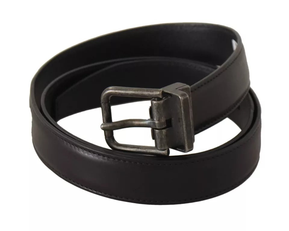Ceinture homme Dolce &amp; Gabbana en cuir de veau noir avec boucle antique