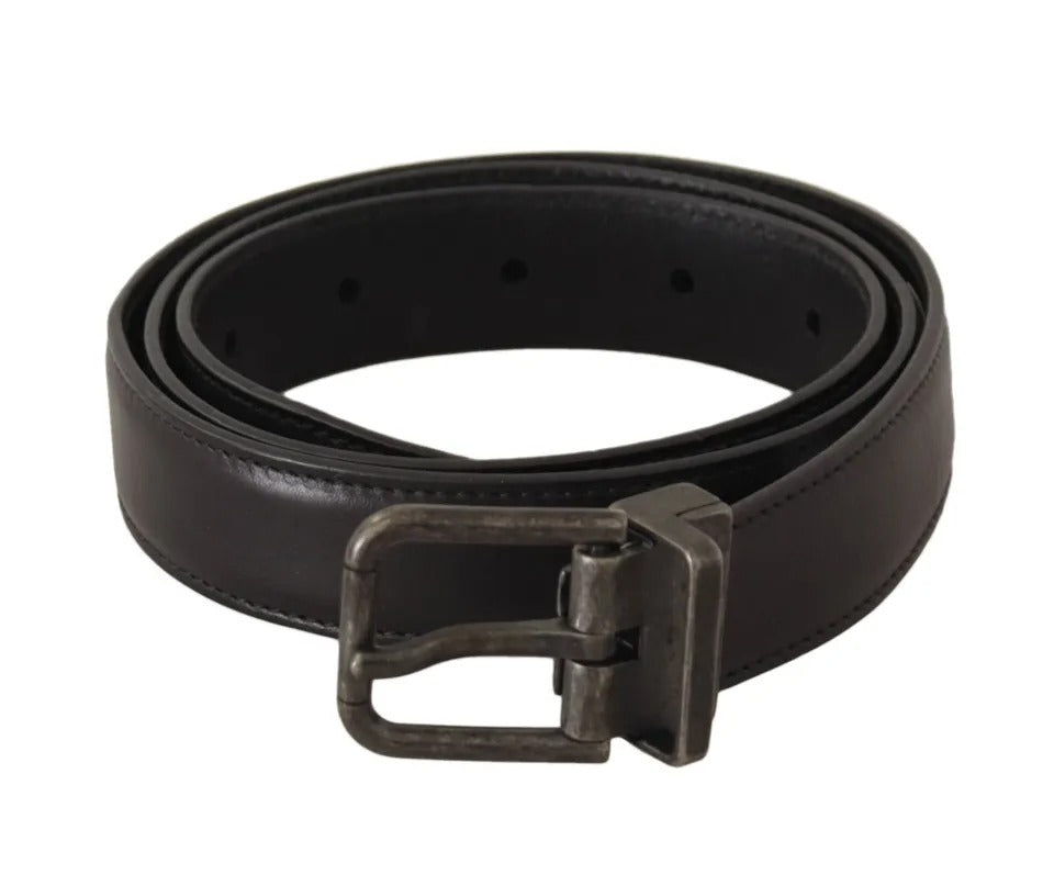 Ceinture homme Dolce &amp; Gabbana en cuir de veau noir avec boucle antique