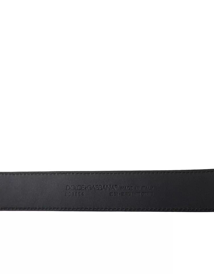 Ceinture Dolce &amp; Gabbana en cuir exotique noir avec boucle en métal doré