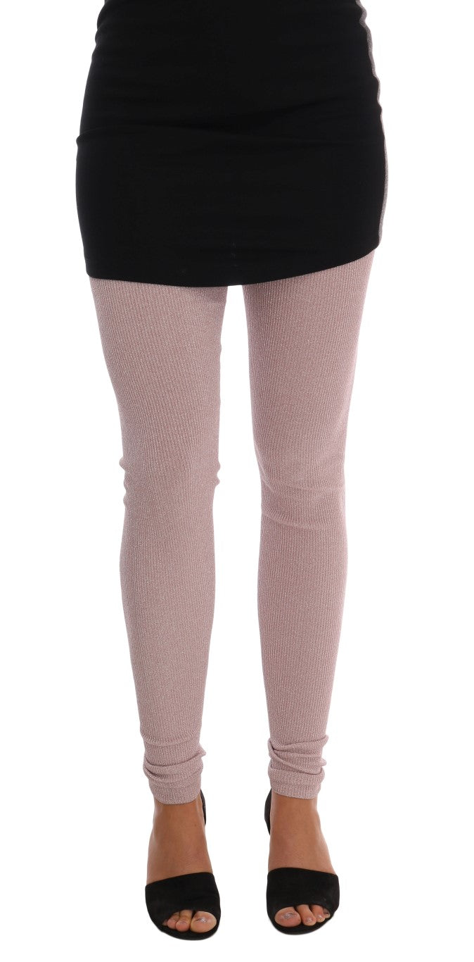 Pantalon extensible taille moyenne rose élégant Dolce &amp; Gabbana