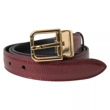 Ceinture Dolce &amp; Gabbana en cuir marron avec boucle en métal doré pour homme