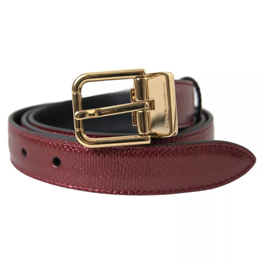 Ceinture Dolce &amp; Gabbana en cuir marron avec boucle en métal doré pour homme