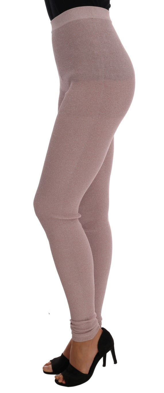 Pantalon extensible taille moyenne rose élégant Dolce &amp; Gabbana