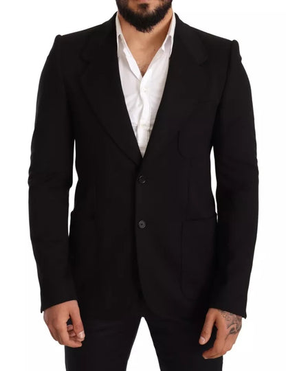Dolce &amp; Gabbana - Veste-manteau slim en laine noire