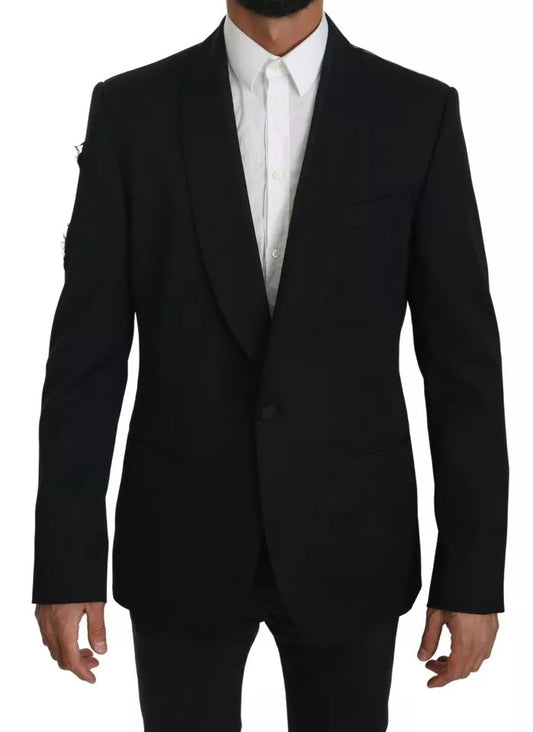 Blazer formel noir à simple boutonnage Dolce &amp; Gabbana