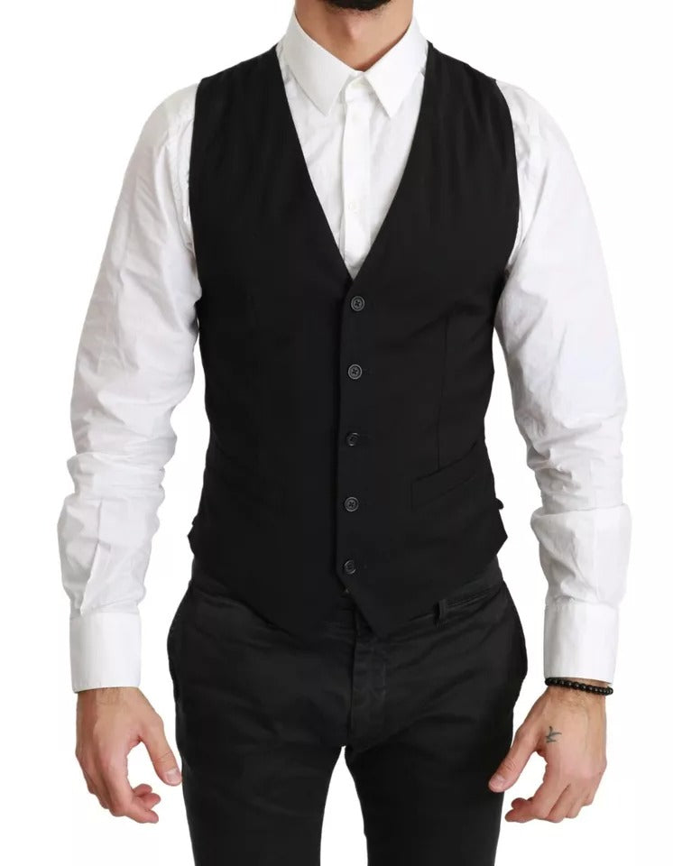 Gilet slim noir uni Dolce &amp; Gabbana STAFF