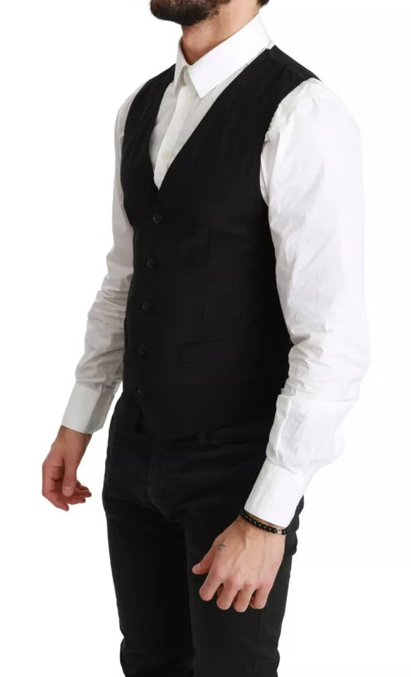 Gilet slim noir uni Dolce &amp; Gabbana STAFF