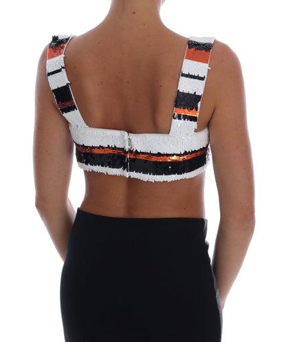 Haut bustier à paillettes Dolce &amp; Gabbana aux tons vibrants