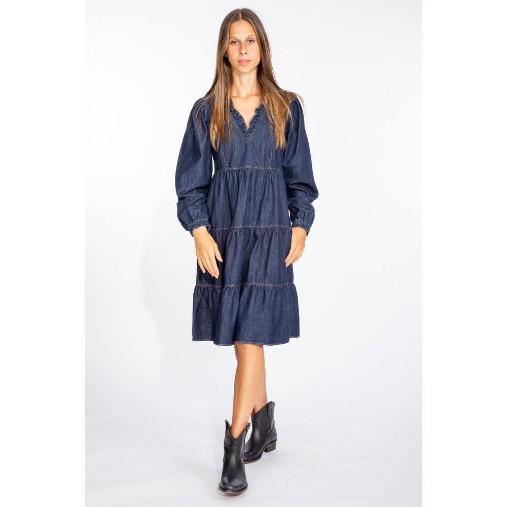 Love Moschino Elegant Dark Blue Denim Flare Dress by Love Moschino