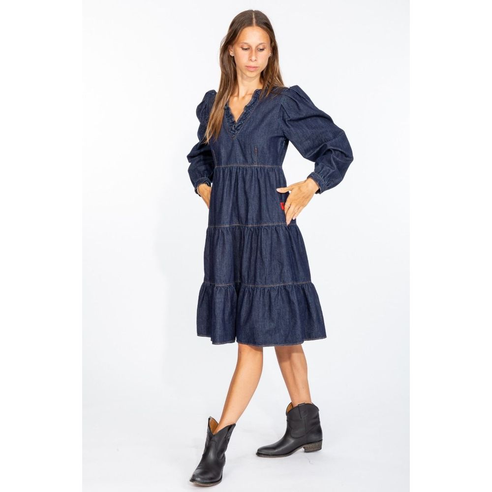 Love Moschino Elegant Dark Blue Denim Flare Dress by Love Moschino