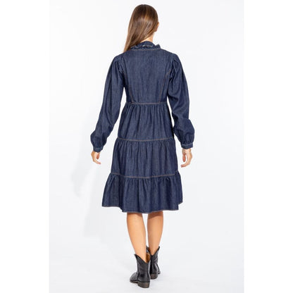 Love Moschino Elegant Dark Blue Denim Flare Dress by Love Moschino