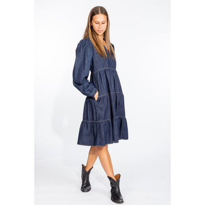 Love Moschino Elegant Dark Blue Denim Flare Dress by Love Moschino