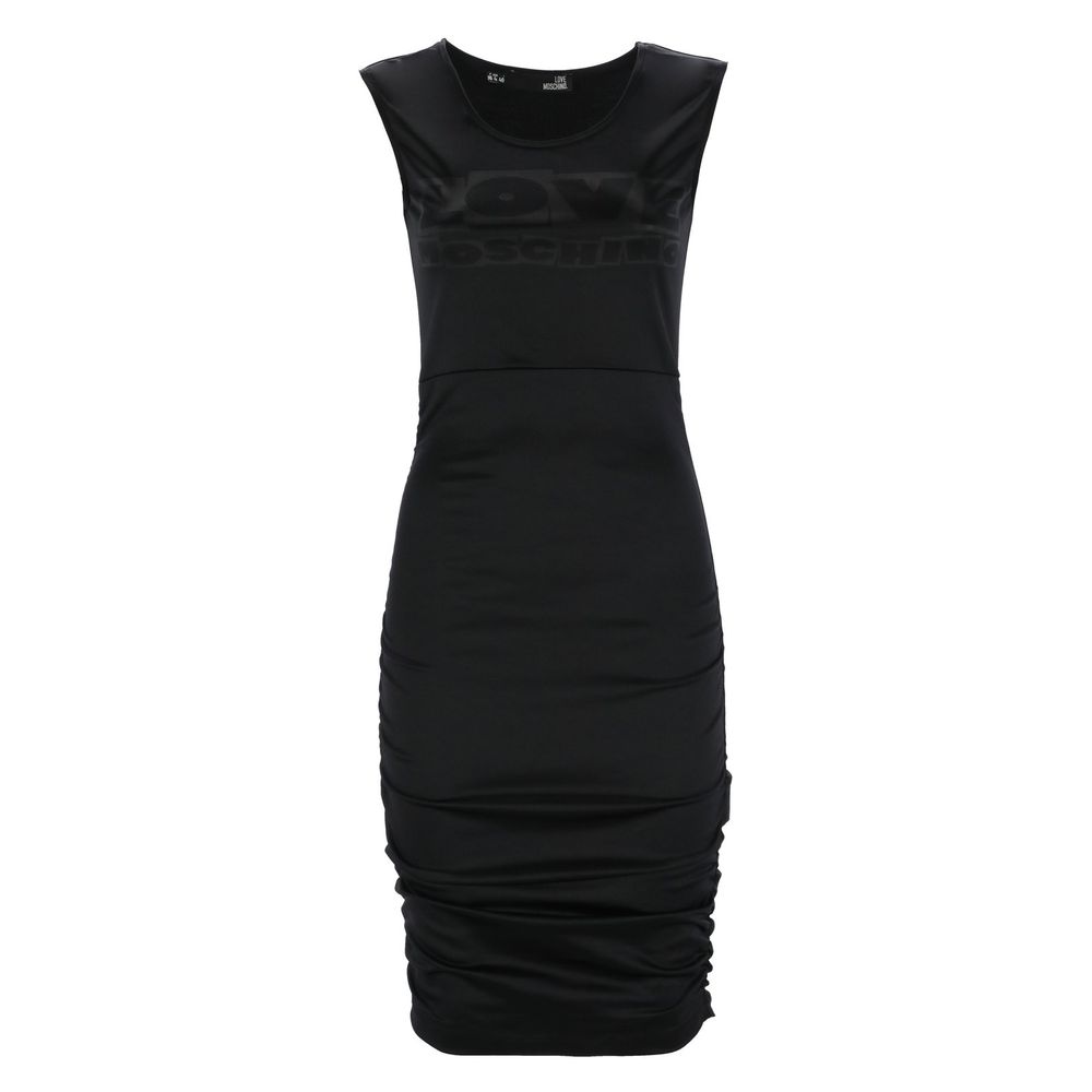 Love Moschino Chic Side-Curled Sleeveless Dress with Logo by Love Moschino