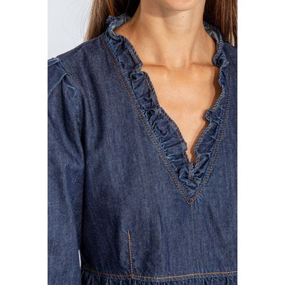 Love Moschino Elegant Dark Blue Denim Flare Dress by Love Moschino