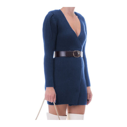 Elisabetta Franchi Blue Wool Women Dress by Elisabetta Franchi
