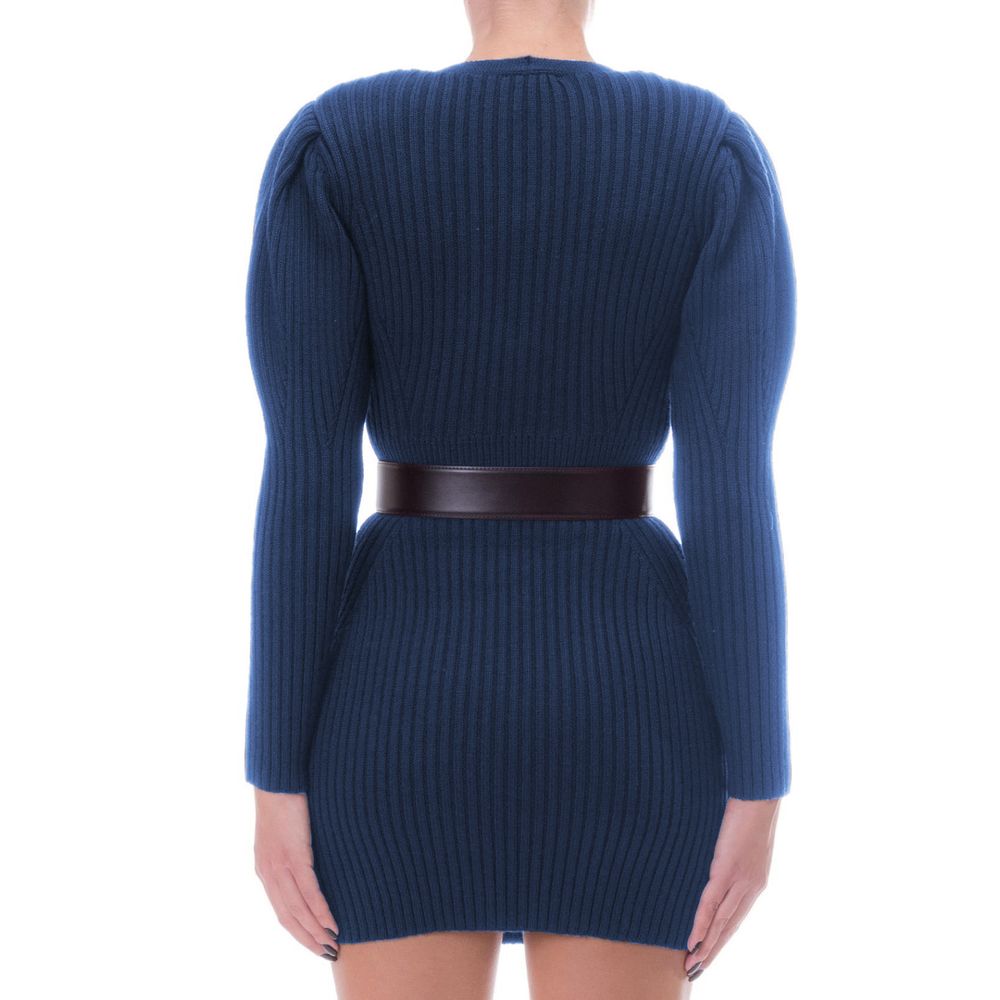 Elisabetta Franchi Blue Wool Women Dress by Elisabetta Franchi