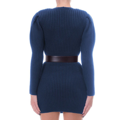 Elisabetta Franchi Blue Wool Women Dress by Elisabetta Franchi