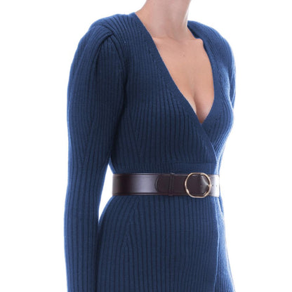 Elisabetta Franchi Blue Wool Women Dress by Elisabetta Franchi