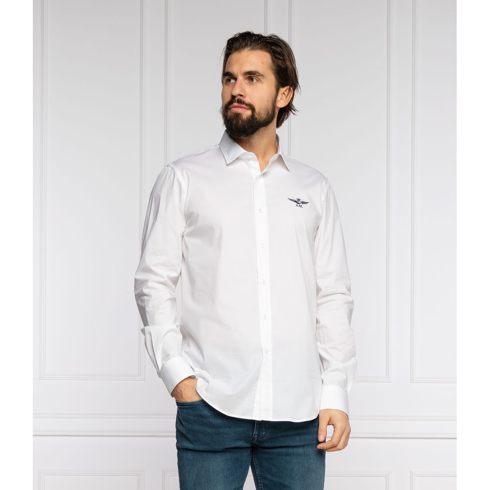 Aeronautica Militare White Cotton Men Shirt by Aeronautica Militare