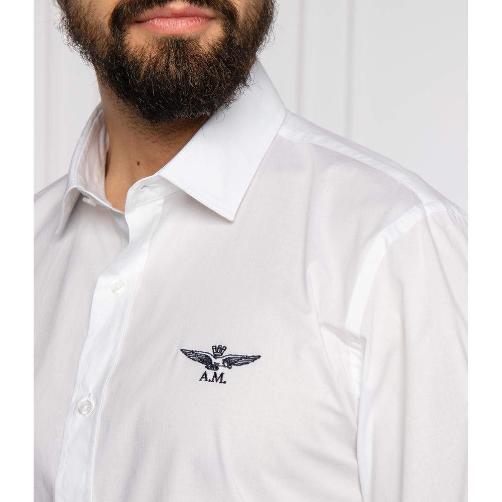 Aeronautica Militare White Cotton Men Shirt by Aeronautica Militare