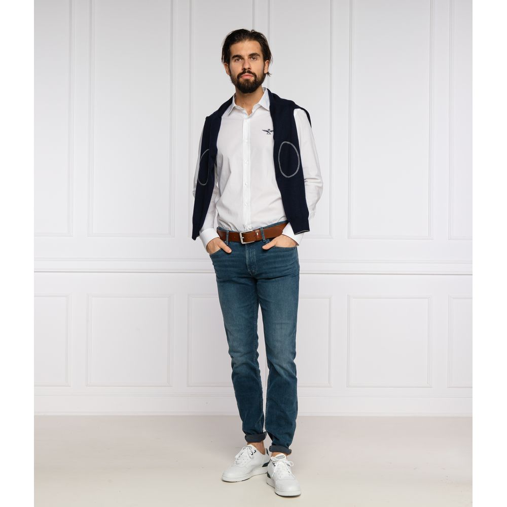 Aeronautica Militare White Cotton Men Shirt by Aeronautica Militare